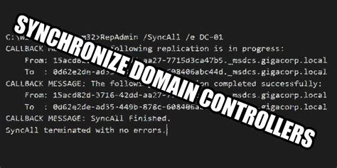 repadmin syncall domain controller.